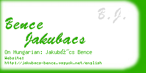 bence jakubacs business card